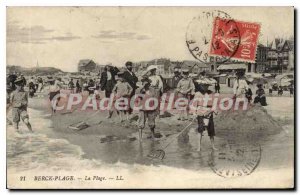 Old Postcard Berck Plage beach