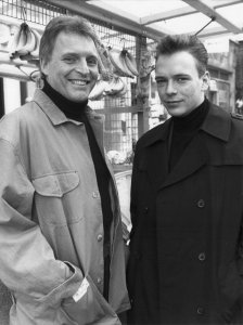 Pete & Ian Beale at Fruit & Veg Market Stall 1991 Eastenders BBC Press Photo