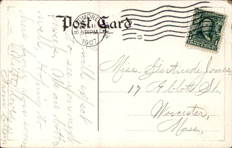 Baltimore Maryland MD Old Home Week GIANT KEY c1907 Vintage Postcard