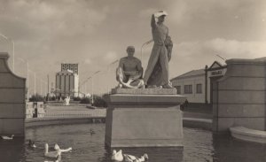Gran Canaria Spain Yoga Statues Swan Birds Old RPC Postcard