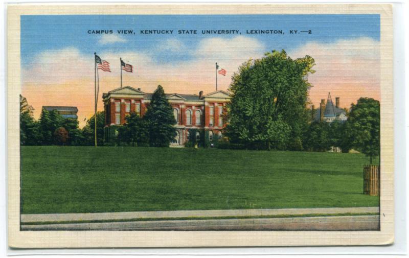 Kentucky State University Campus View Lexington KY linen postcard