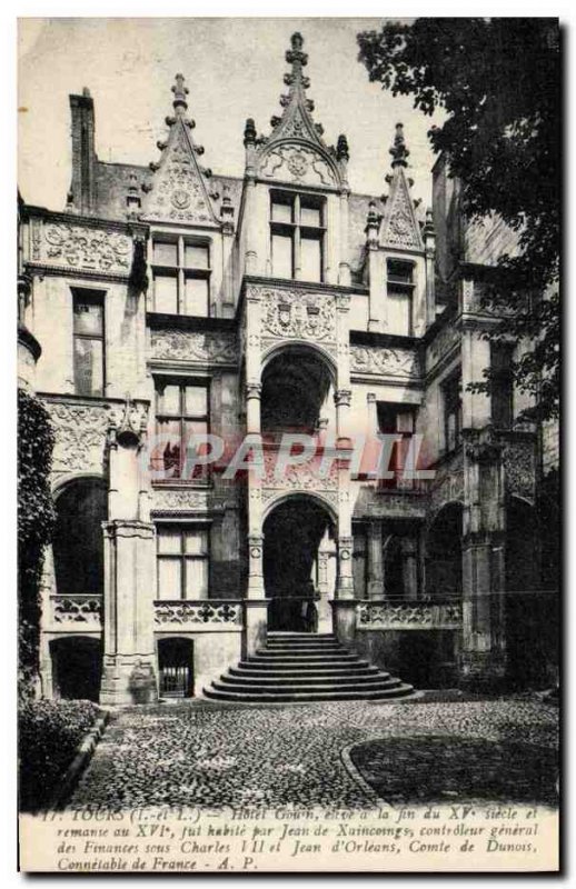 Postcard Old Tours Hotel Gouin