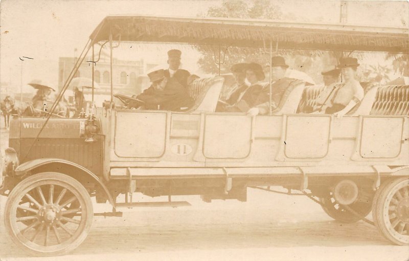 H33/ Los Angeles California Postcard RPPC c1910 Wilcox Auto Tour Bus