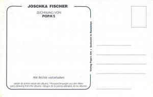 Romanian cartoonist Stefan Popa Popa's drawing comic caricature Joschka Fischer