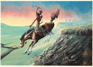 American Indian, Two Bulls Western Painting 