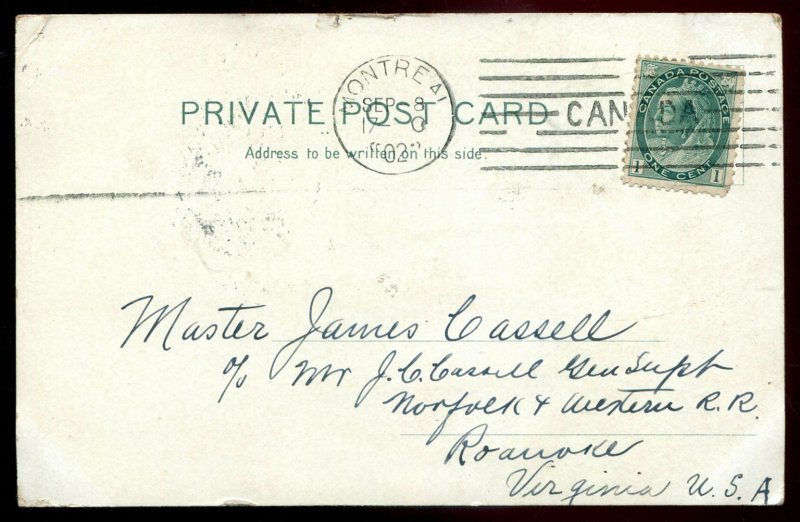 4546- MONTREAL Quebec Postcard 1902 Greetings Multiview. Ice Palace. Tobogganing