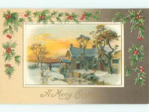 Divided-Back CHRISTMAS SCENE Great Postcard W8694