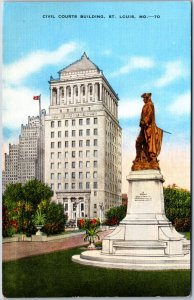 VINTAGE POSTCARD THE CIVIL COURTS BUILDING AT ST. LOUIS MISSOURI