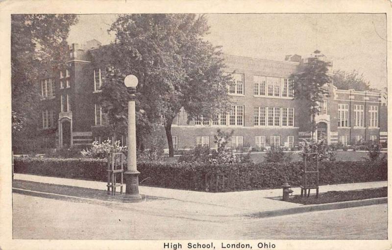 London Ohio High School Street View Antique Postcard K104806