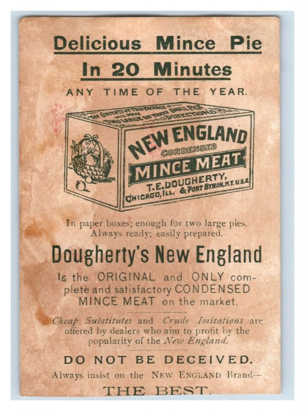 1880s Dougherty's New England Condensed Mine Meat Cute Girl F92