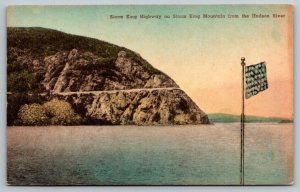 Cartão postal colorido à mão New York Hudson River Storm King Highway-
