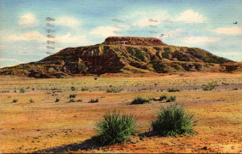 New Mexico Tucumcari Mountain 1941 Curteich