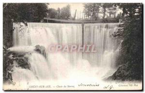 Old Postcard Gresy Sur Aix Fall of Sierroz Boat