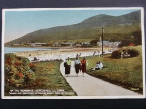 N Ireland NEWCASTLE On The Promenade c1933 Postcard by Valentine 223007