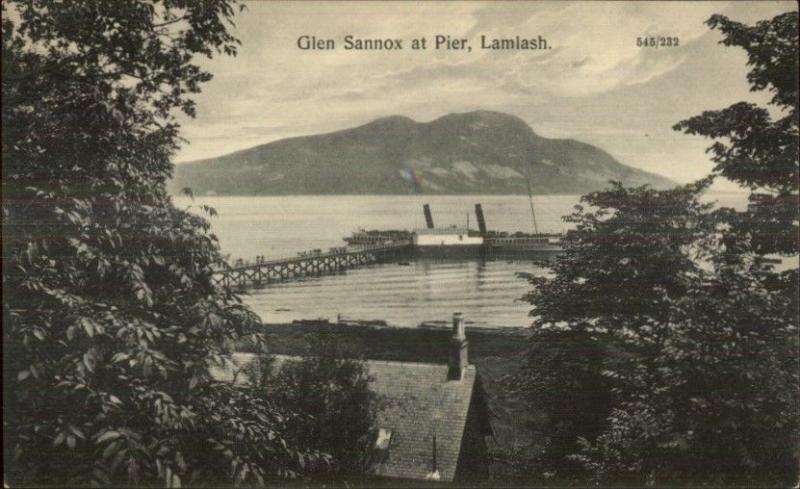 Lamlash Glen Sannox at Pier c1910 Postcard