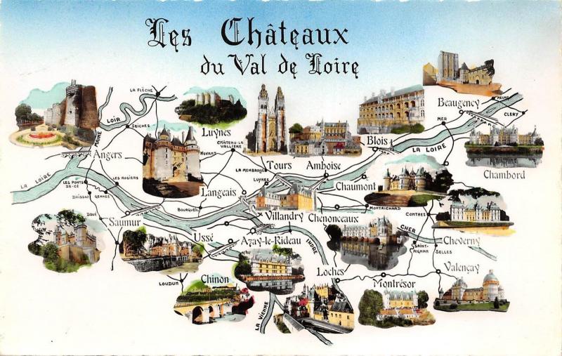 BR42928 Le val de Loire les Chateaux Map cartes geographiques