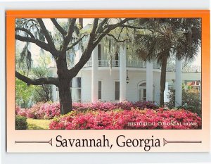 Postcard Colonial Home Washington Avenue Savannah Georgia USA