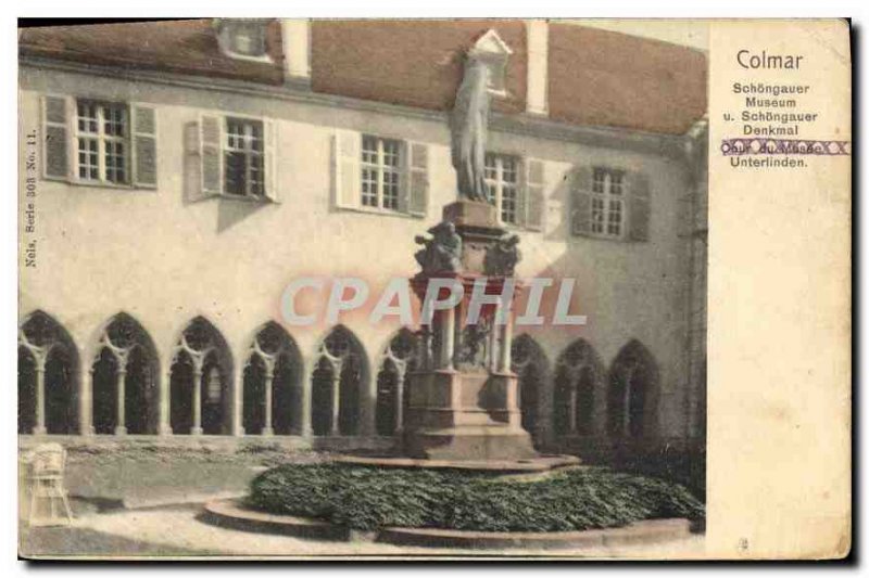 Old Postcard Denkmal Colmar Museum of Unterlinden court