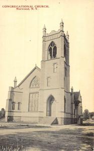 Norwood New York Congregational Church Street View Antique Postcard K82031