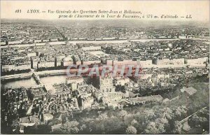 Old Postcard Lyon Vue Generale Neighborhoods of St. Jean and Bellecour taking...