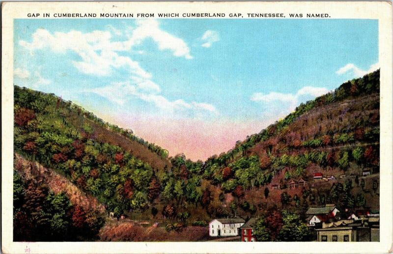 Gap in Cumberland Mt, Namesake Cumberland Gap TN c1948 Vintage Postcard P24