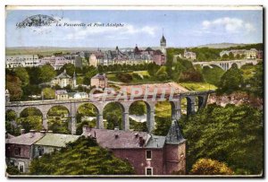 Old Postcard Luxembourg La Passerelle And Adolphe Bridge