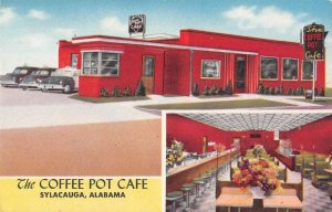 Sylacauga Alabama Coffee Pot Cafe Vintage Postcard AA26437