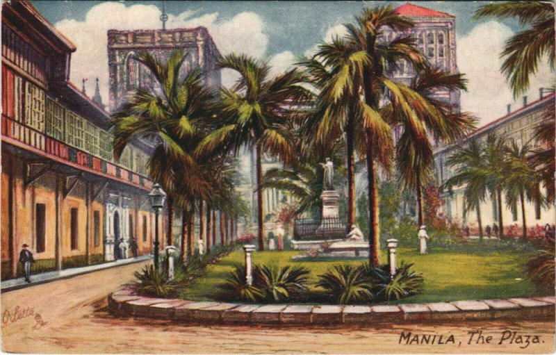 PC PHILIPPINES, MANILA, THE PLAZA, Vintage Postcard (b38974)