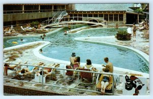 BILOXI, Mississippi MS ~ Roadside SUN-N-SAND MOTEL Swimming Pool c1960s Postcard
