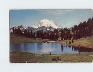 Postcard Mt. Rainier And Tipsu Lake, Rainier National Park, Washington