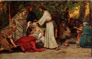 Jesus Heals the Sick by Rob Leinweber The Holy Scripture Postcard J47 