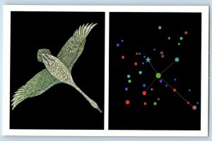 Astronomy Constellation Postcard Cygnus The Swan High Overhead As Summer Evening