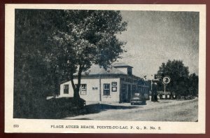 h2531 - POINTE DU LAC Quebec Postcard 1940s Auger Beach. Gas Pump