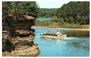 Lower Dwells Wisconsin River Sightseeing Boat Postcard