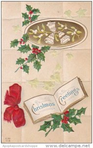 Christmas Greetings With Open Book 1912