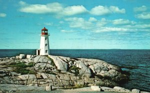 Vintage Postcard The Lighthouse Peggy's Cove Nova Scotia Canada Lewis & Nugent 