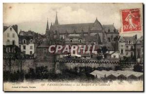 Vannes Old Postcard The ramparts and the cathedral