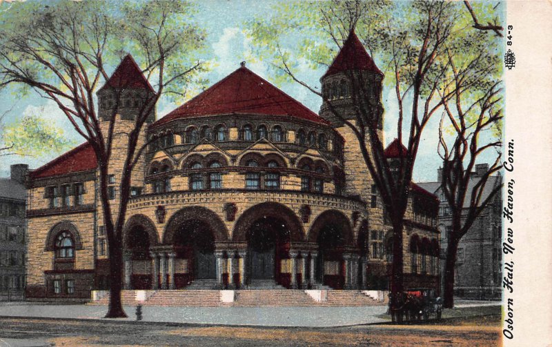 Osborn Hall, Yale, University, New Haven, CT, Early Postcard, Used in 1910