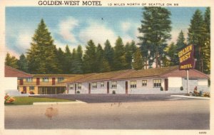 Vintage Postcard 1920's Golden West Motel 10 Miles North of Seattle Washington