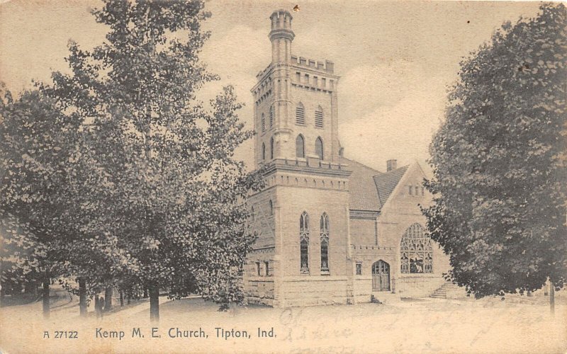 F60/ Tipton Indiana Postcard 1906 Kemp M.E. Church