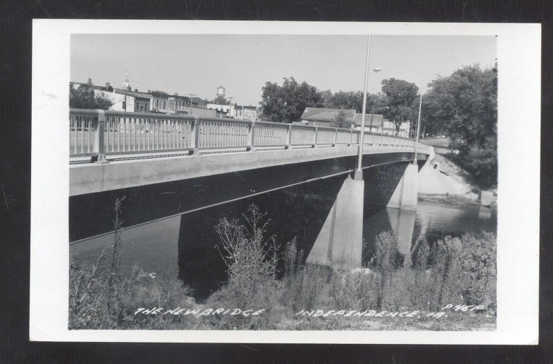 RPPC INDEPENDENCE IOWA THE DRAWBRIDGE VINTAGE REAL PHOTO POSTCARD