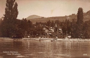 Hotel Mirabeau, Clarens-Montreux, Switzerland, Early Real Photo Postcard, Unused