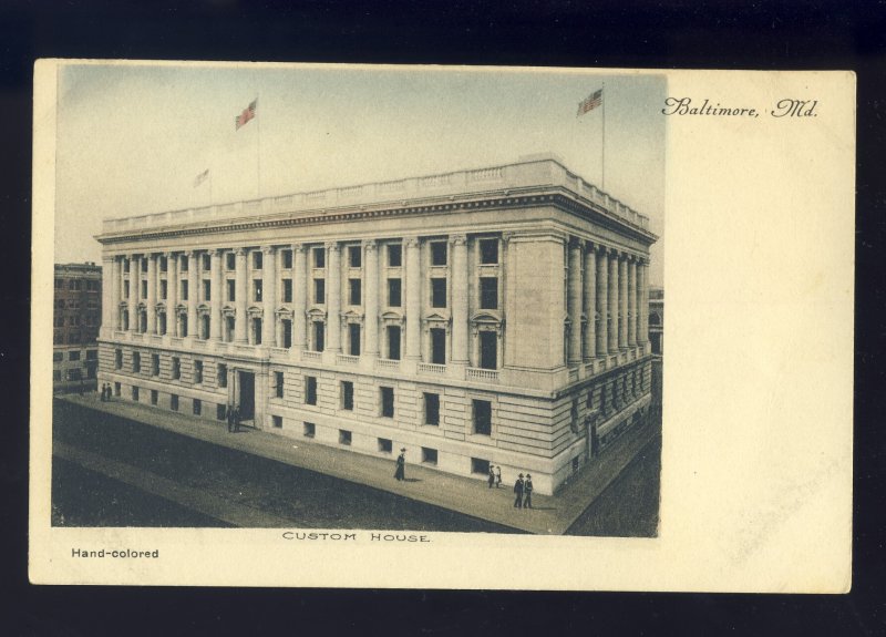 Early Baltimore, Maryland/MD Postcard, Custom House