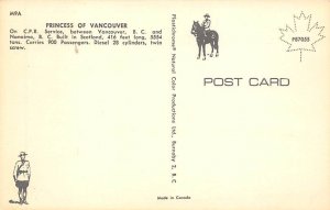 Princess of Vancouver Canadian Pacific Line Ship Unused 