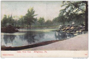 ALLEGHENY, Pennsylvania, PU-1907; Lake, West Park