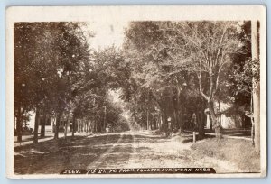 York Nebraska NE Postcard RPPC Photo Street West Room College Avenue 1910 Posted