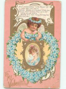 Divided-Back BEAUTIFUL ANGEL SCENE Great Postcard AB0037