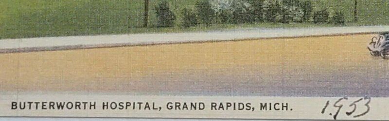 Postcard Butterworth Hospital 1953  Grand Rapids Michigan Linen Unposted 22