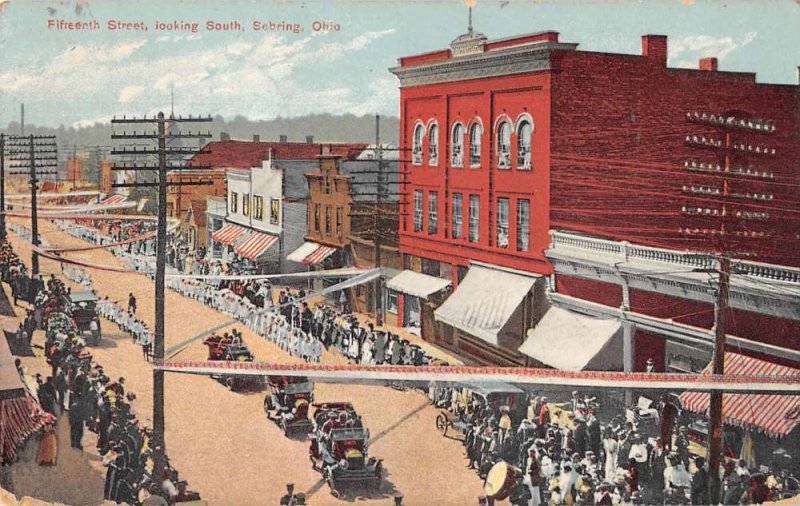 Sebring Ohio Fifteenth Street Parade Scene Vintage Postcard JI658524