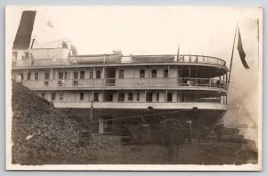 RPPC Great Lakes Steamer Tionesta Pennsylvania Railroad Coal Dock Postcard D24